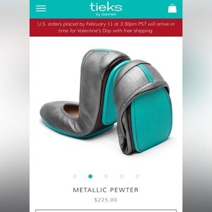 Tieks Metallic Pewter Ballet Shoes sz 8 women’s